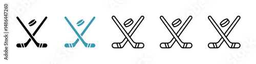 Photography Hockey sticks icon. Thin lines isolated