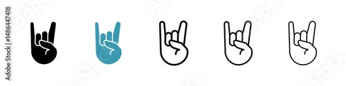 Hand Horns icon. Thin lines isolated