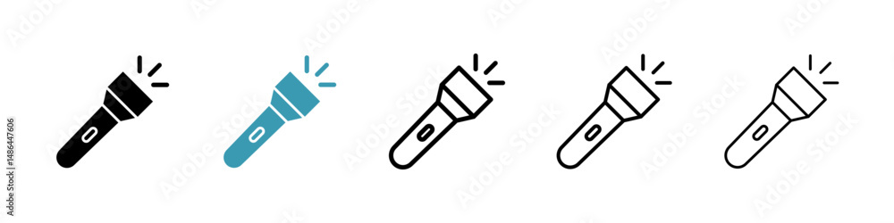 Flashlight icon. Thin lines isolated Flashlight icon. Thin lines isolated