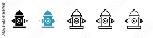 Fire hydrant icon. Thin lines isolated