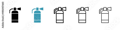Fire extinguisher icon. Thin lines isolated