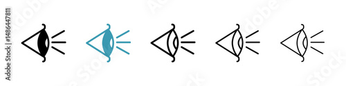 Eye side icon. Thin lines isolated