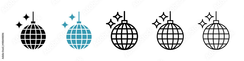 Disco ball icon. Thin lines isolated Disco ball icon. Thin lines isolated