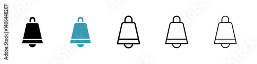 Cowbell icon. Thin lines isolated