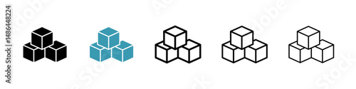 Cubes icon. Thin lines isolated