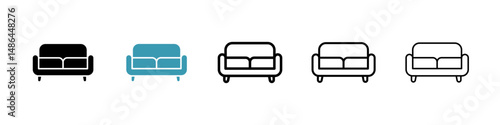 Couch icon. Thin lines isolated