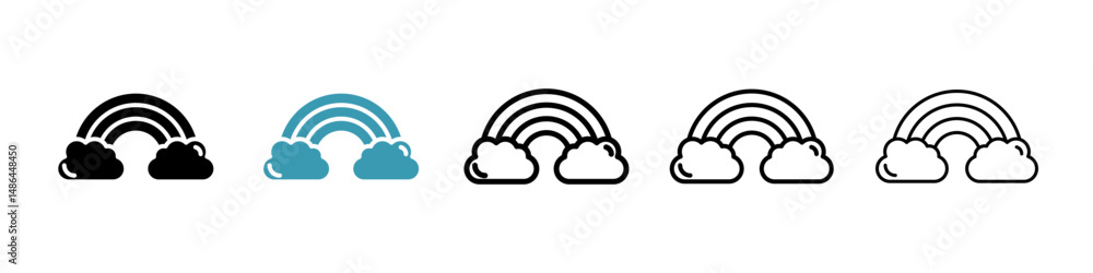 Cloud rainbow icon. Thin lines isolated Cloud rainbow icon. Thin lines isolated
