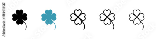 Clover icon. Thin lines isolated