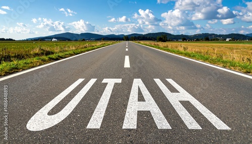 Wallpaper Mural Scenic utah highway with vast sky and open road with mountain views Torontodigital.ca