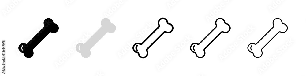 Bone icon. Thin lines isolated Bone icon. Thin lines isolated