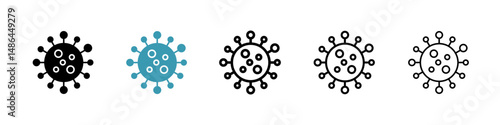 Bacteria icon. Thin lines isolated