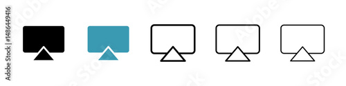 Airplay icon. Thin lines isolated