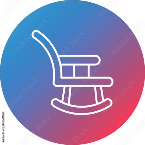 Baby Chair Line Gradient Circle Background Icon