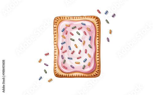Frosted pop tart with rainbow sprinkle