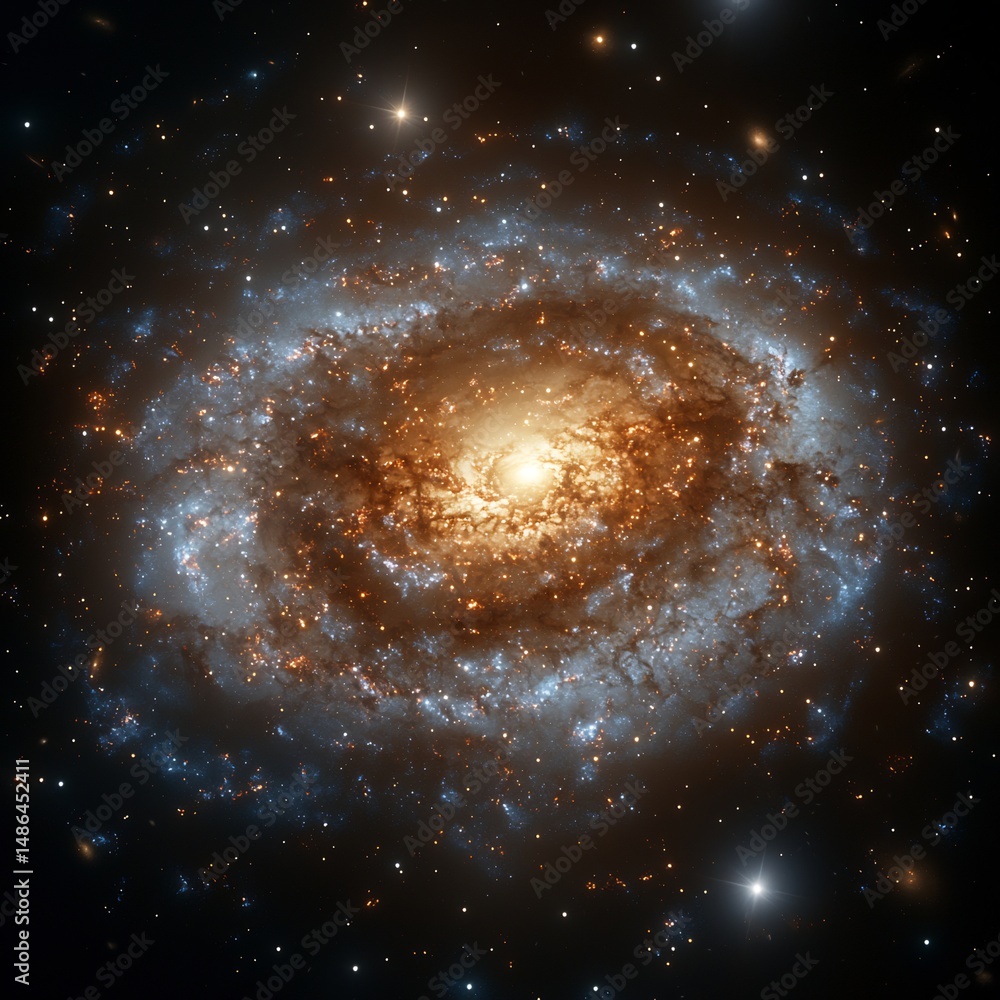 Obraz premium Milky Way surrounded spherical halo containing scattered clusters Structure and Contents Full galaxy halo visual Galaxy render Digital art
