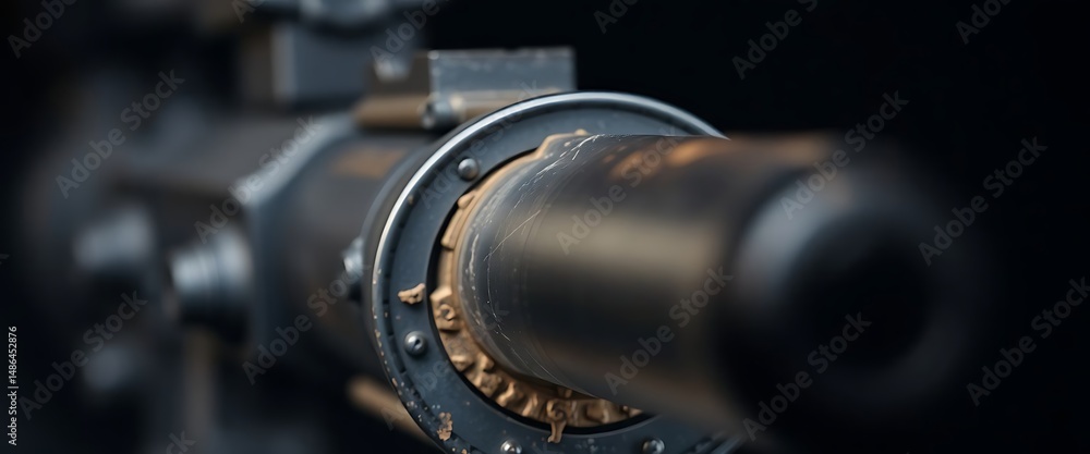 Fototapeta premium close up of a metal object with a black background