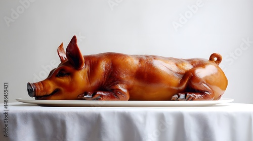 A perfectly roasted whole pig, a culinary masterpiece ready for a delicious holiday feast.