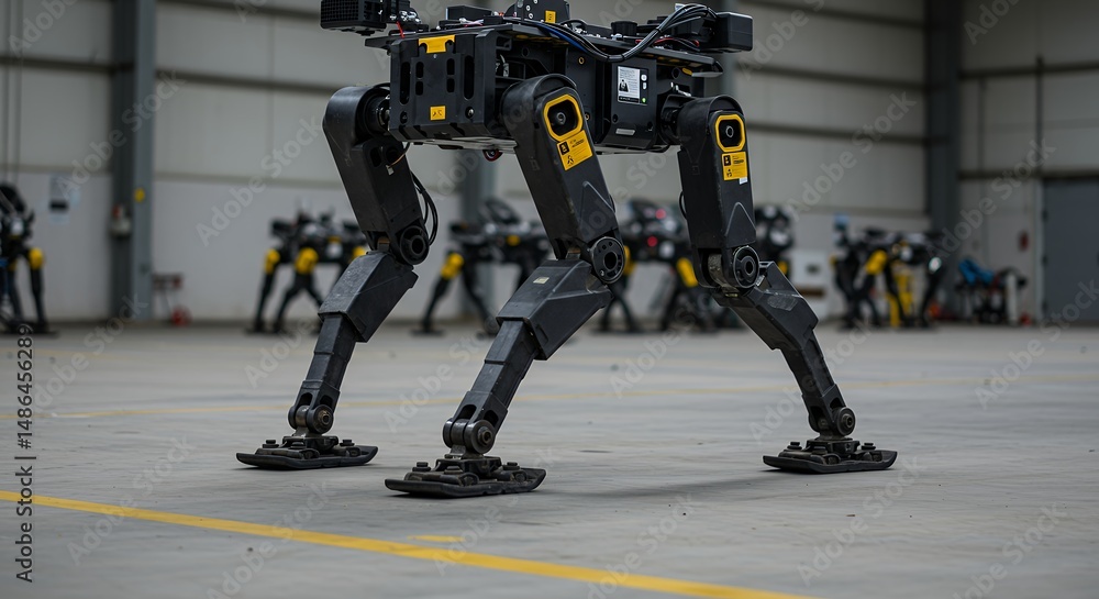Obraz premium Autonomous Robot Legged Platforms in a Warehouse Setting, Advanced Robotics