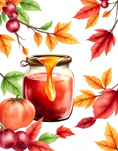apples and leaves