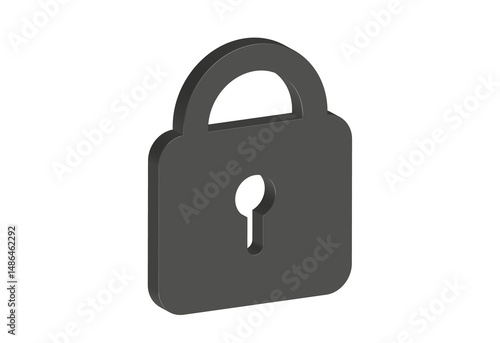 Free Download Simple 3D illustration of a padlock, PNG format - GFXLoad