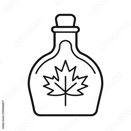 Syrup Jug Minimal Line Art Illustration