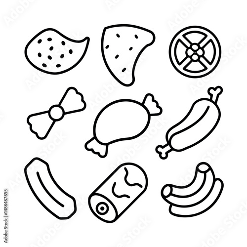 Packaged Meat Diagram Line Drawing