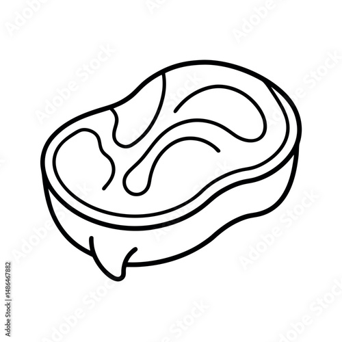 Meat Products Line Art Vector Drawing