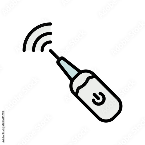 Smart Spoon Ear Stick Color Icon. Device for Cleaning Ears Simple Vector Isolated Symbol