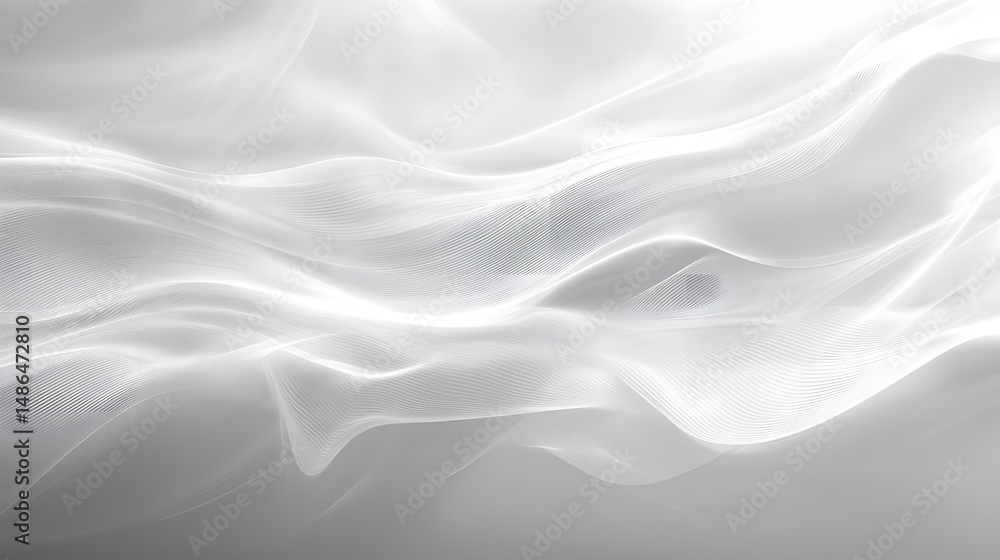 Obraz premium Abstract Soft White Flowing Fabric Texture Background Design