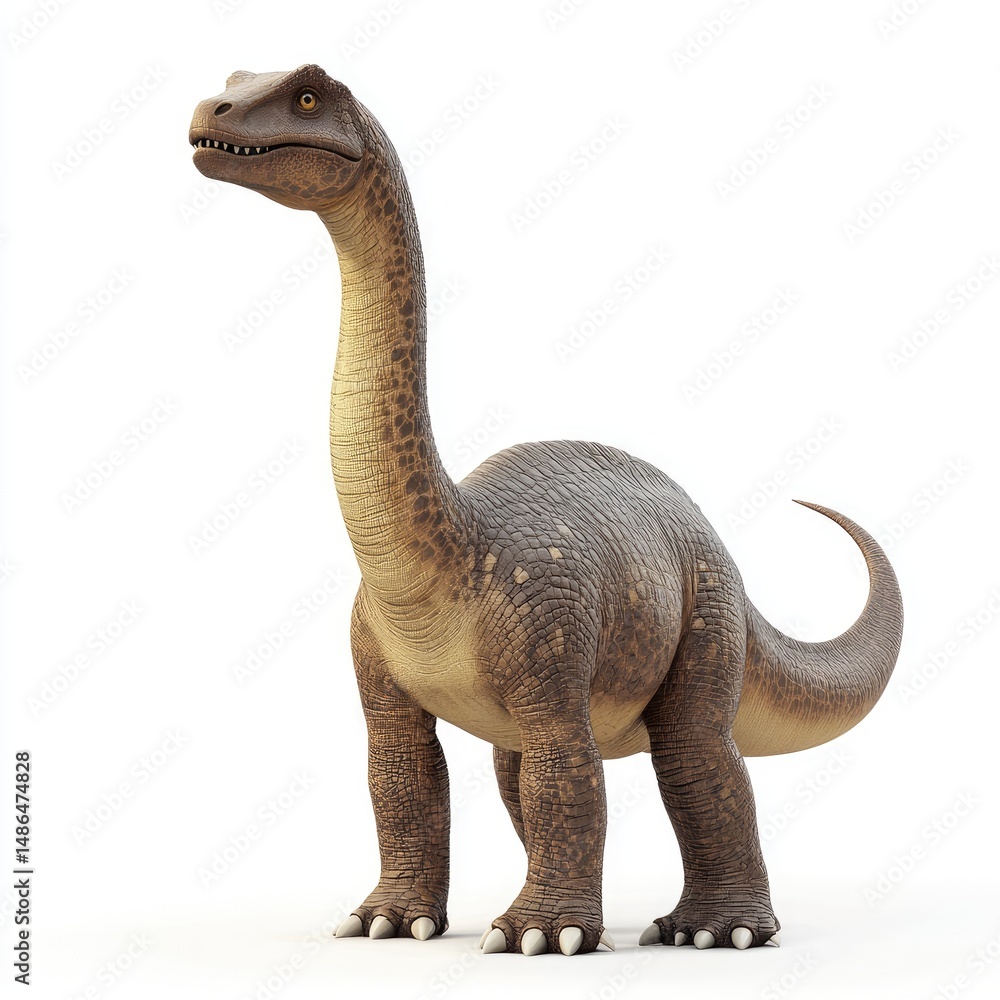 Obraz premium Digital illustration of a long-necked prehistoric reptile.