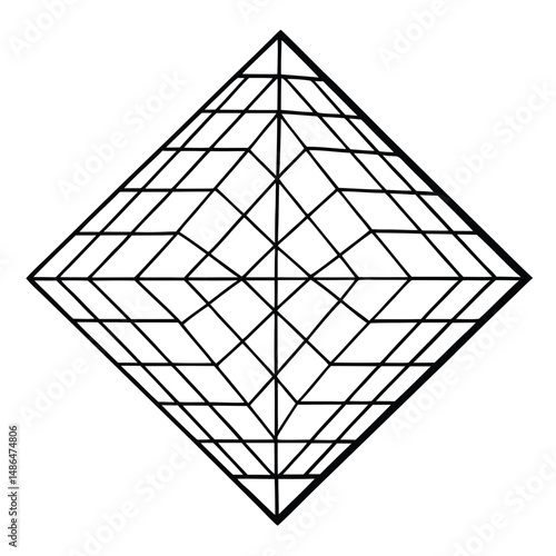 Diamond Facet Diagram: Precision Cut Illustration Coloring Page