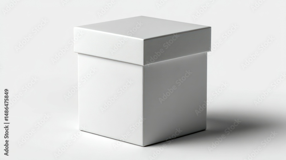 Simple White Box with Lid Minimalist Design for Packaging Product Mockup and Blank Template Simple White Box with Lid Minimalist Design for Packaging Product Mockup and Blank Template