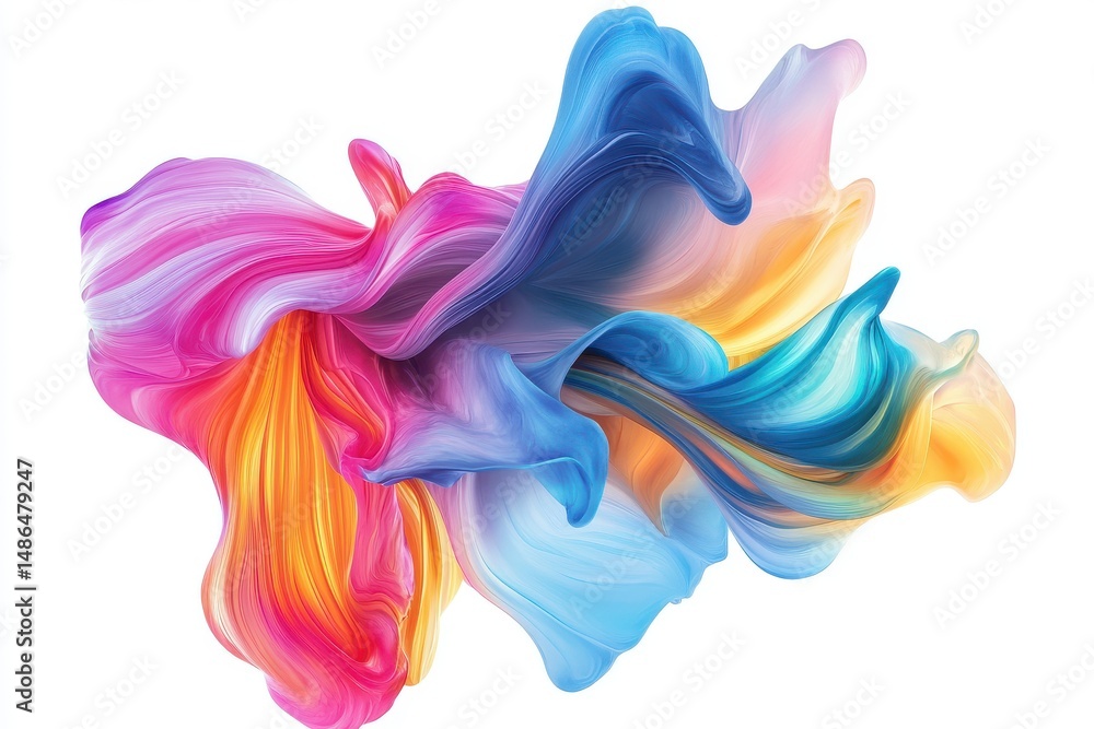 Obraz premium Abstract colorful floral design isolated on white background