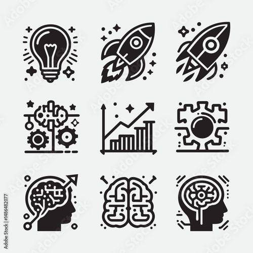  competitor analysis KPI business idea time anagement innovation strategy leadership business model startup strategy brainstorming quarterly planning executive scalable business investor Icon Set