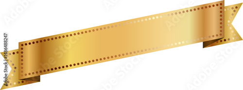 An old film strip, a black plastic frame isolated on white, looks like a cut piece of movie history