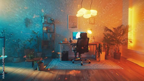 Wallpaper Mural 4K Cozy Home Office Scene with Person Working on PC – Warm Lighting, Realistic Atmosphere, Comfortable Work-from-Home Vibe

 Torontodigital.ca