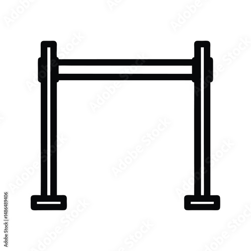 Simple black retractable stanchion barrier icon