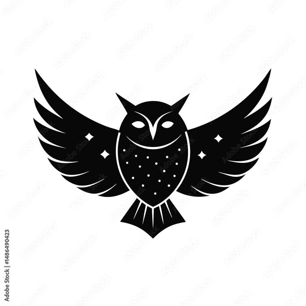 Obraz premium Majestic owl in flight night sky design