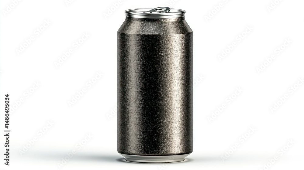 A sleek metallic beverage can with a textured surface and pull tab ideal for product design a A sleek metallic beverage can with a textured surface and pull tab ideal for product design a