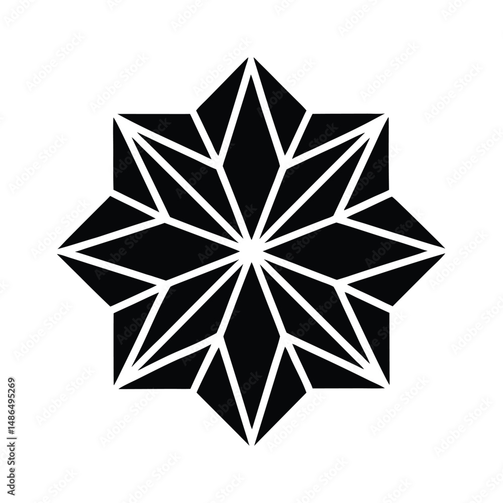 Obraz premium Abstract black star geometric design element