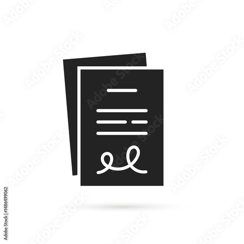 contract with signature icon like important document