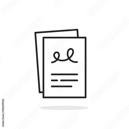signed agreement or contract like good deal icon
