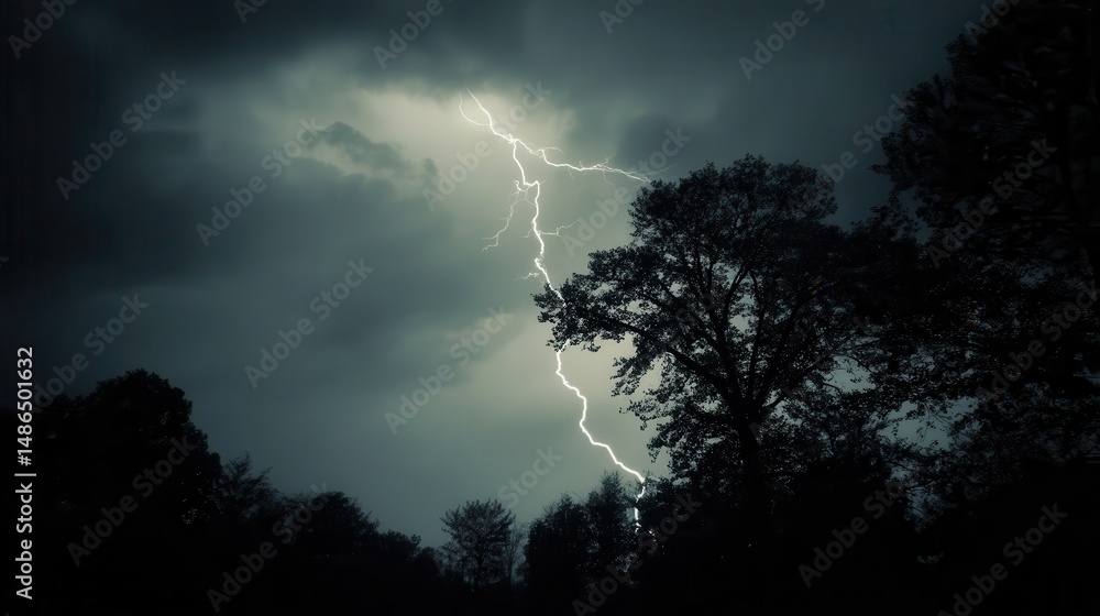 Fototapeta premium lightning in the forest