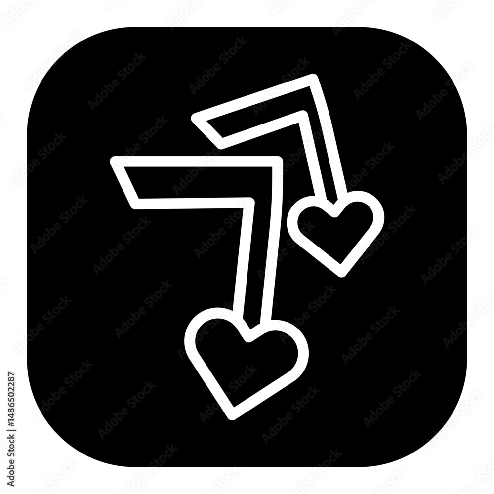 Romantic Music Notes Vector Icons Romantic Music Notes Vector Icons