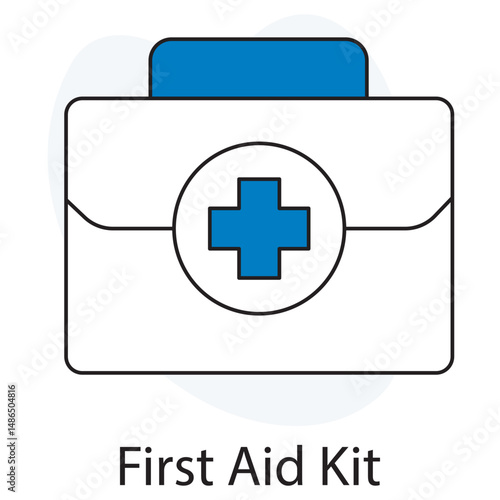 First Aid Kit icon, Compact Medical Kit for Home, Travel & Workplace Safety, Essential First Aid Kit for Emergency Preparedness, vector