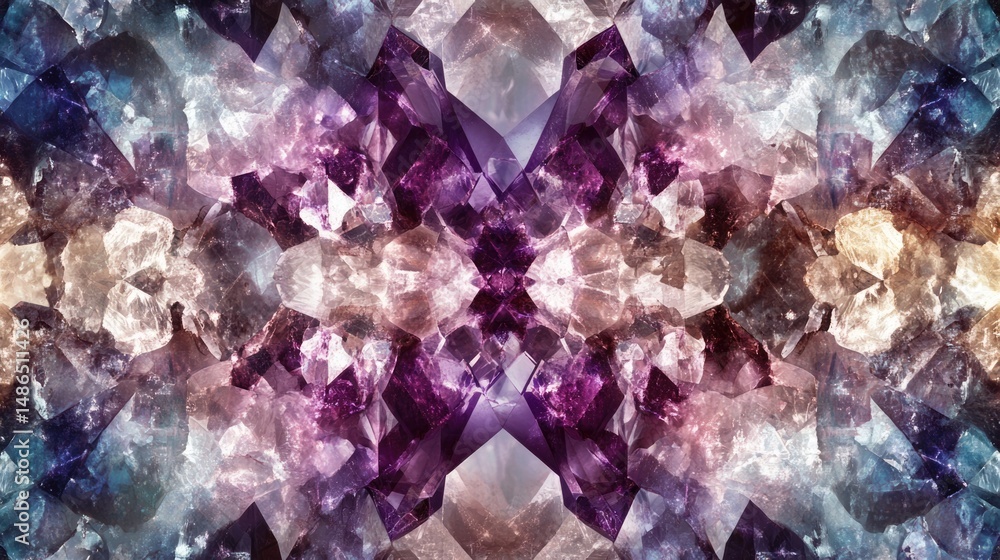 Fototapeta premium Amethyst Crystal Geode: Abstract Purple and Teal Gemstone Texture