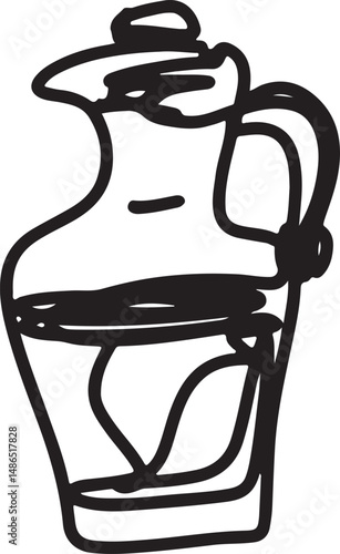 Winemaking. The process of making wine. Drawing, engraving, ink, line art, vector	
