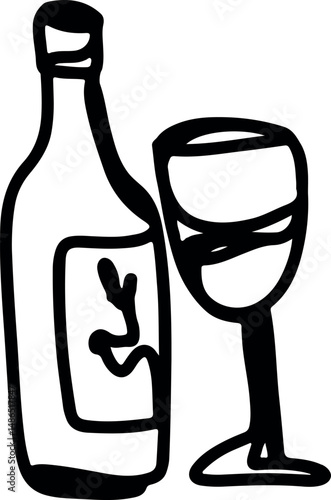 Winemaking. The process of making wine. Drawing, engraving, ink, line art, vector	
