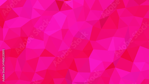 An abstract pink geometric background. A bright pink 3d triangle texture.