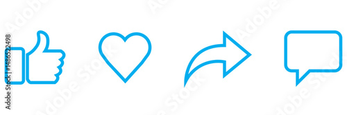 social media icon in flat line set. notification speech bubble for like share save comment buttons Camera Search Heart Home symbols vector for apps or website. isolated on transparent background 